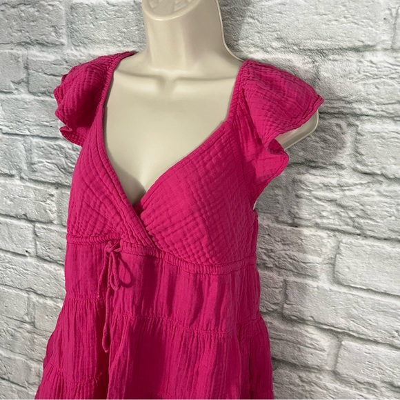 Xirena Size Small - Sonnet Mini Dress - Pink Raspberry - 100% Cotton Gauze - Picture 7 of 16